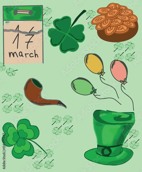 Obraz Patrick's Day Theme Pattern
