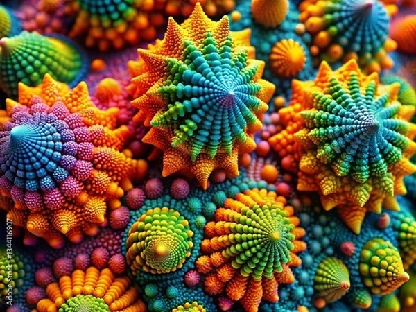 Fototapeta Macro Photography: Radical & Exponential Forms in Mathematics – Abstract Colorful Shapes