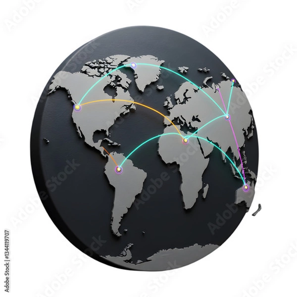 Fototapeta Global Network Map