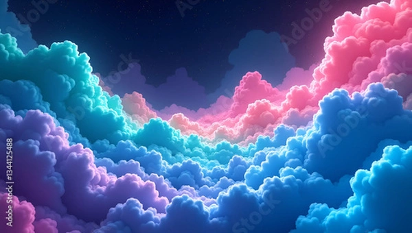Fototapeta Vibrant Futuristic Psychedelic Abstract Art with Surreal Elements

