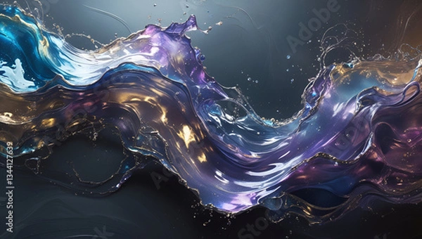 Fototapeta Mesmerizing Abstract Digital Composition with Vivid Colors and Fluid Forms

