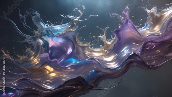 Fototapeta Mesmerizing Abstract Digital Composition with Vivid Colors and Fluid Forms

