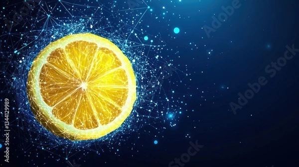 Obraz Digital Lemon Slice, Abstract Background (1)