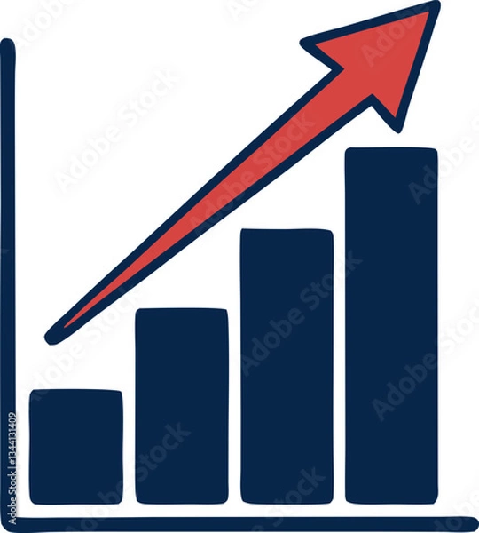 Obraz business graph with arrow