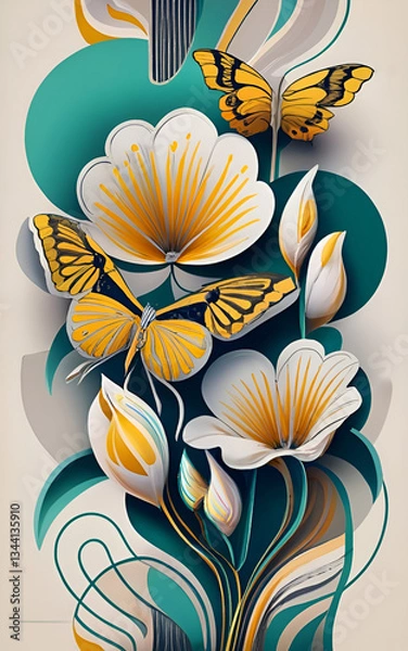 Fototapeta Invitation Card design ,greeting cards elegant wonderful  style. Colorful  background.