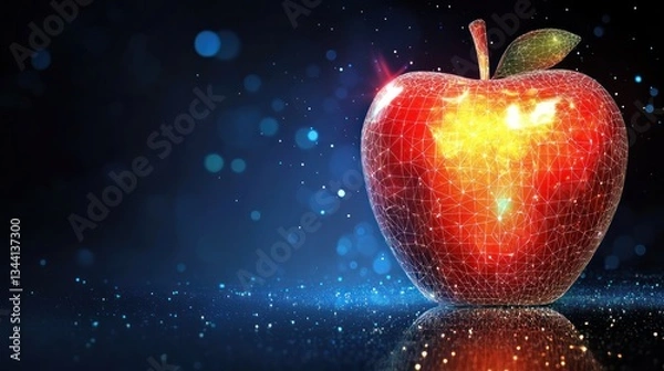 Fototapeta Digital Apple, Abstract Design, Dark Background