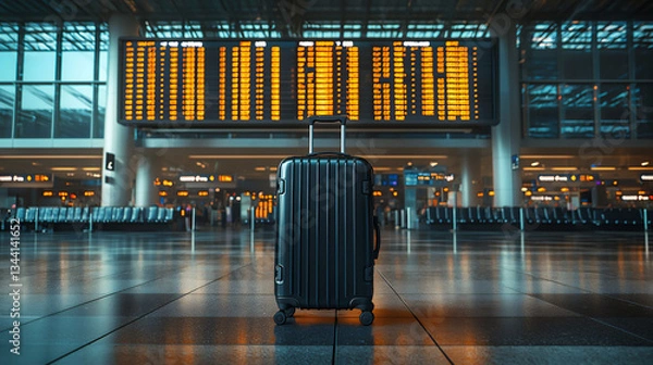 Obraz  black suitcase at airport