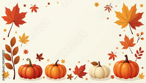 Fototapeta autumn elements cozy cutely designed vector flat illustration perfect scrapbooking fall