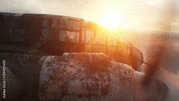 Fototapeta Heinkel He 111. German airliner and medium bomber. World War II. 3d rendering.
