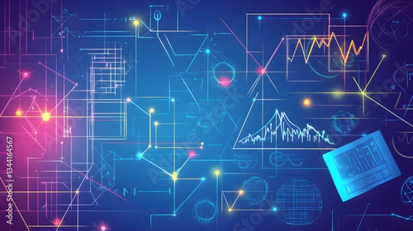 Fototapeta Professional Mathematical and Geometric Background Vector in Gradient Hues