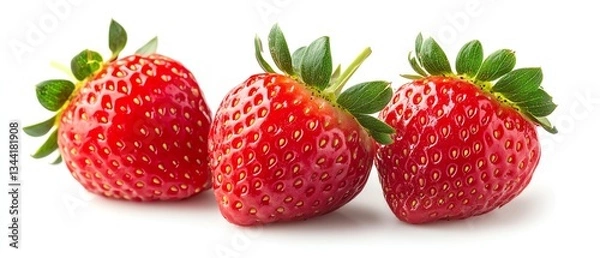 Obraz Fragrant, ripe strawberry on a white background