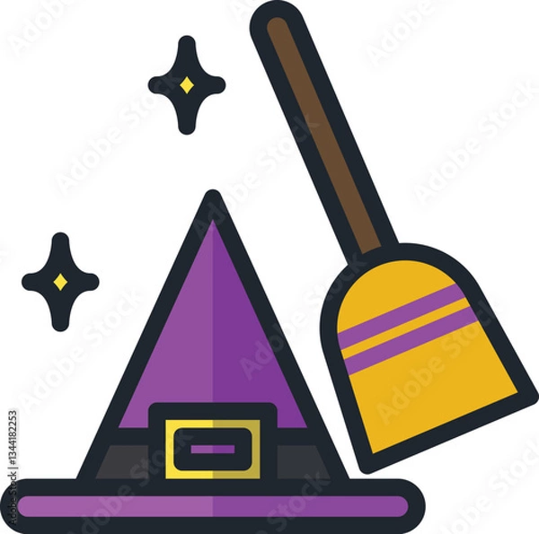 Fototapeta hat-and-broom