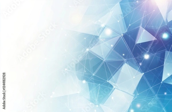 Fototapeta Abstract Geometric Network Design in Light Blue Tones