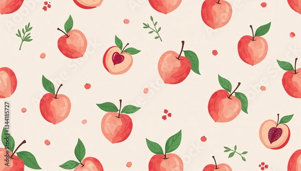 Fototapeta seamless peach pattern combines modern design elements various surfaces like paper cover fabric vector illustration