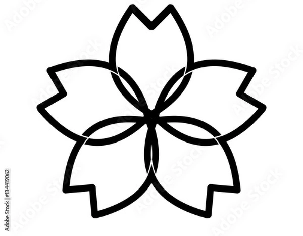 Fototapeta 桜(イメージ、黒)