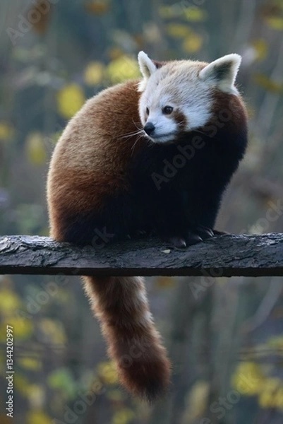 Obraz red panda sitting on a tree 