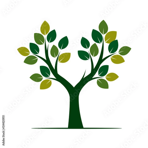 Fototapeta Green Tree. Vector Illustration.