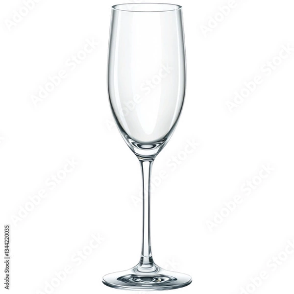 Fototapeta sleek and elegant champagne flute, perfect for celebrations and special occasions, showcasing its clear glass design and refined shape