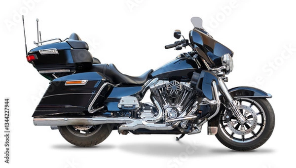 Fototapeta Motorcycle touring isolated on white background	