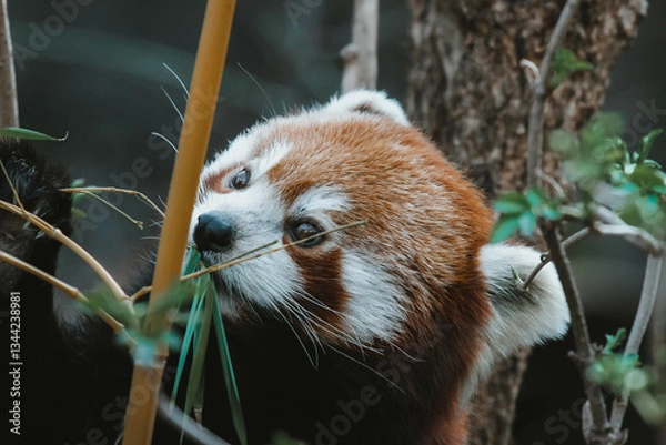 Obraz cute red panda close up