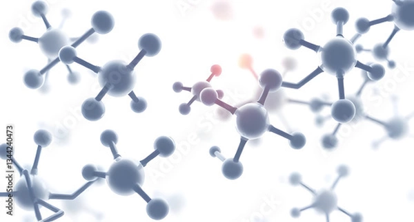 Obraz Abstract molecular structures in technology background and science style