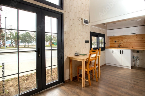 Fototapeta Modern tiny house interior.