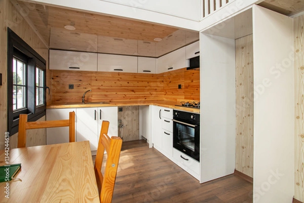 Fototapeta Modern tiny house interior.