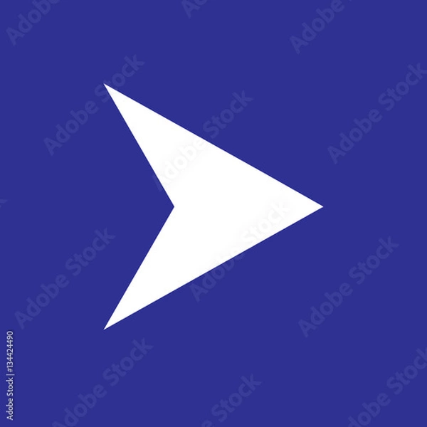 Fototapeta arrow navigator icon. Image style is a flat icon symbol on a rou