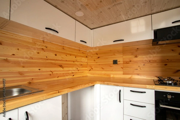 Fototapeta Modern tiny house interior.