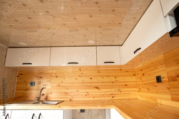 Fototapeta Modern tiny house interior.