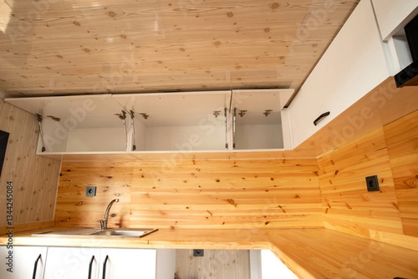 Fototapeta Modern tiny house interior.