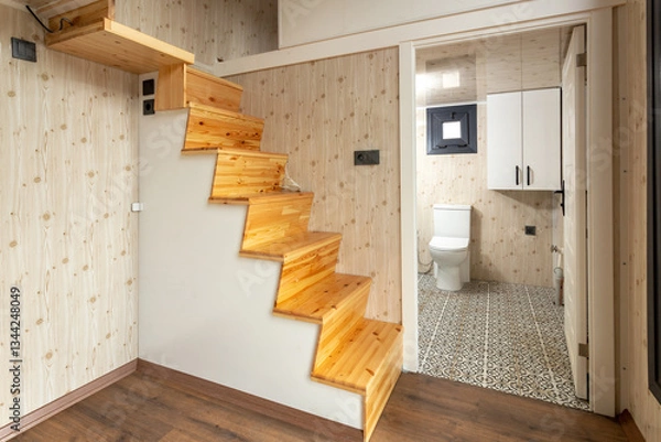 Fototapeta Modern tiny house interior.