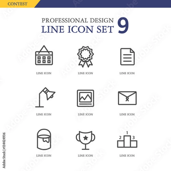 Fototapeta contest line icon set