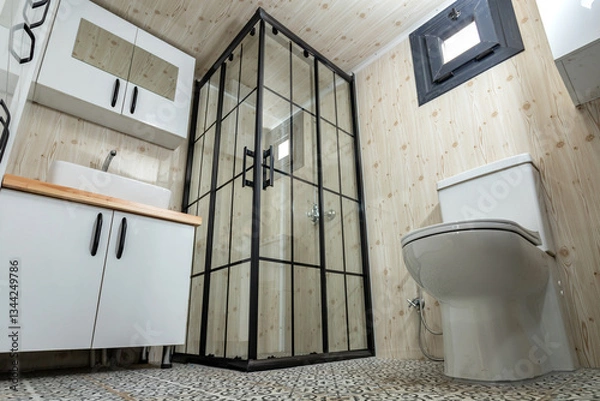 Fototapeta Modern tiny house interior.