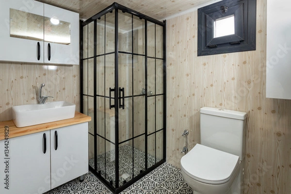 Fototapeta Modern tiny house interior.