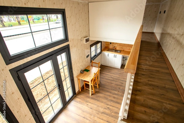 Fototapeta Modern tiny house interior.