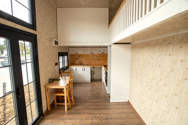 Fototapeta Modern tiny house interior.