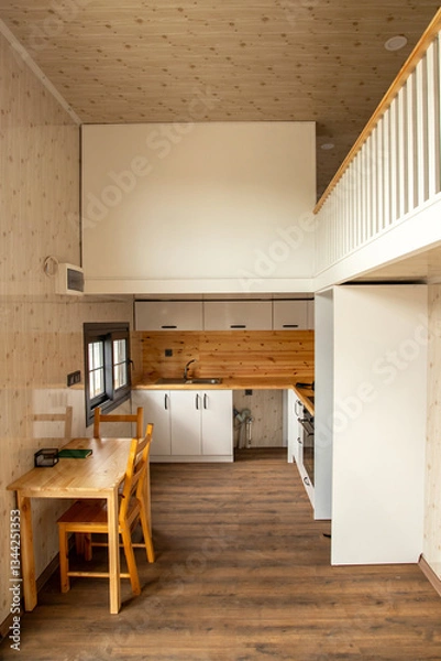 Fototapeta Modern tiny house interior.