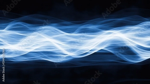 Fototapeta Electric Blue Swirls: An Abstract Energy Flow with a Dynamic Waveform
