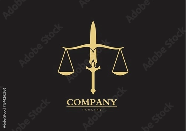 Obraz Gold Sword and Scale