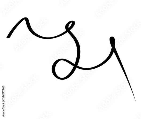 Fototapeta Abstract doodle hand drawn curved stroke shape