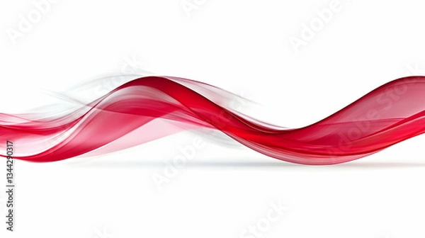Obraz Abstract red wave design, white background, website banner