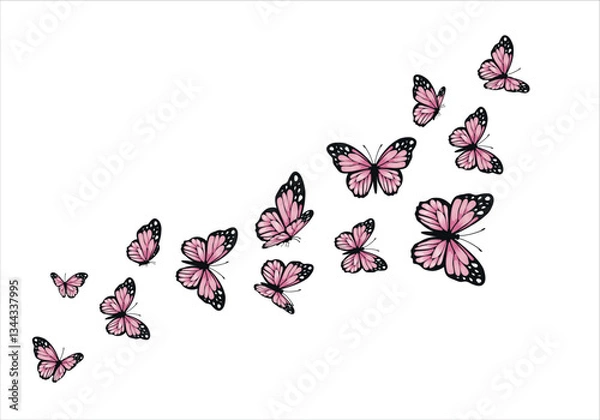 Obraz butterflies flying shape vector design