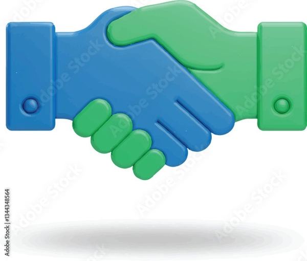 Obraz vector 3D Rendered Handshake Partnership Agreement Deal Collaboration Cooperation Success Teamwork