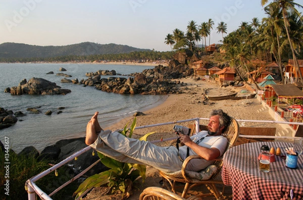 Obraz man with video