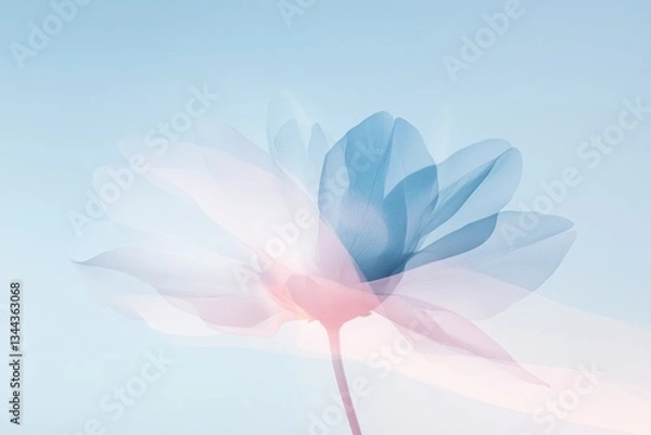 Obraz serene visual exploration into interplay of colors and shapes capturing ethereal essence of floral abstractions with