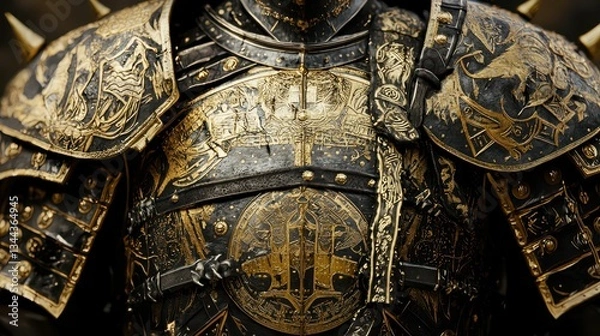 Fototapeta Detailed Depiction of Armor of the Varangian Guards in Battle Scene