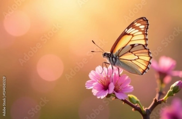 Obraz Monarch Butterfly on Echinacea Purple coneflower