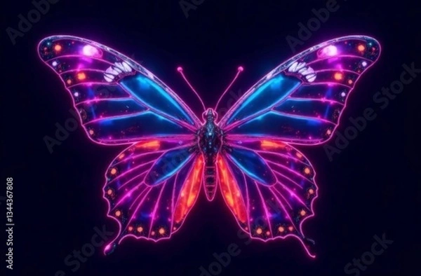 Obraz Crystal butterfly bowl.Top view.Lights and shadow design