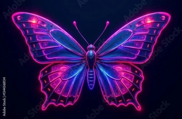 Obraz Crystal butterfly bowl.Top view.Lights and shadow design